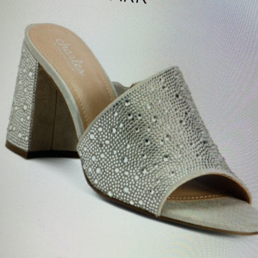 Charles David Formal Rhinestone Crystal Chunky heels